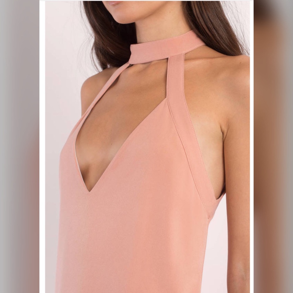 Rose Color V-Neck shift Dress - Picture 4 of 5